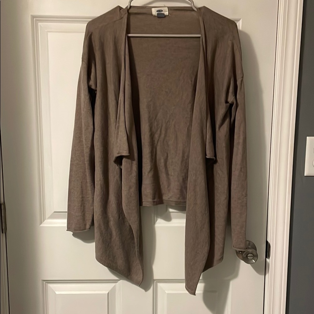 Women's Tan Open Front Cardigan